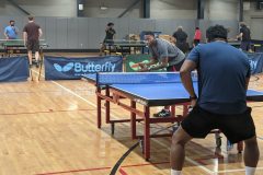 Bala receiving a serve